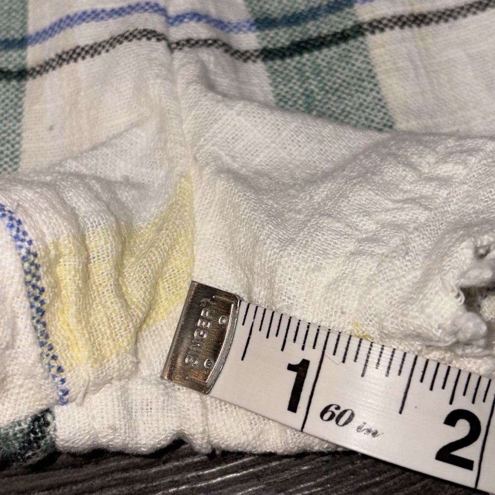 Urban Outfitters Plaid Tie Front Cotton Romper Size Medium White/Green/Yellow - Picture 11 of 12